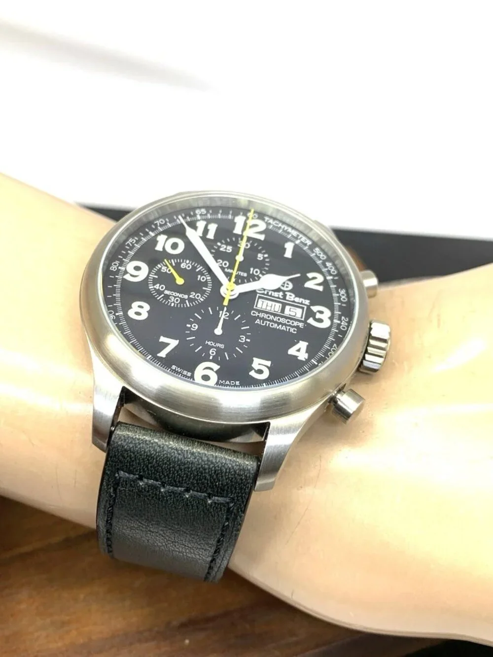 Ernst Benz Men's Watch GC10111 Chrono Scope Swiss Automatic Black Dial 47mm